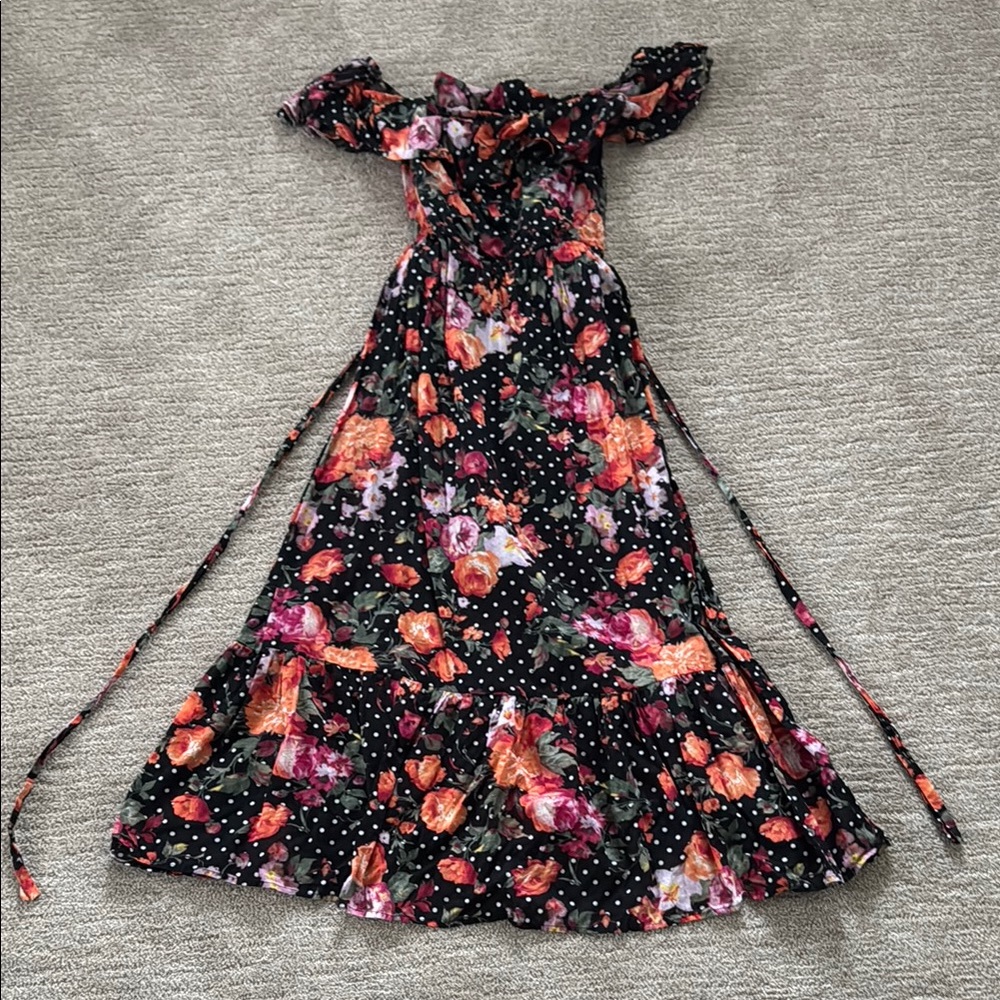 Grace Elements Black and Red Ruffled Tiered Sundress